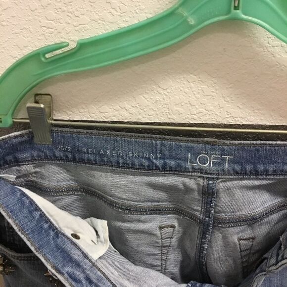 Loft-Relaxed Skinny Embellished Jeans - Picture 4 of 4